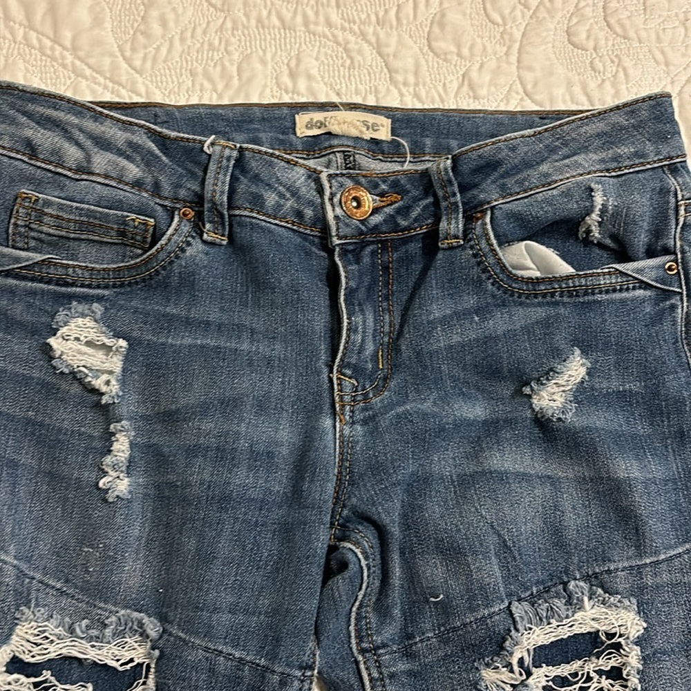 Dollhouse jeans, size 7 distressed, no stains - Picture 2 of 6